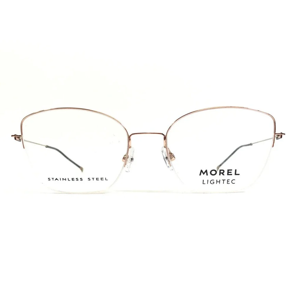 Morel Lightec Eyeglasses Frames 30154L PR08 Rose Gold Cat Eye Half Rim 52-18-140